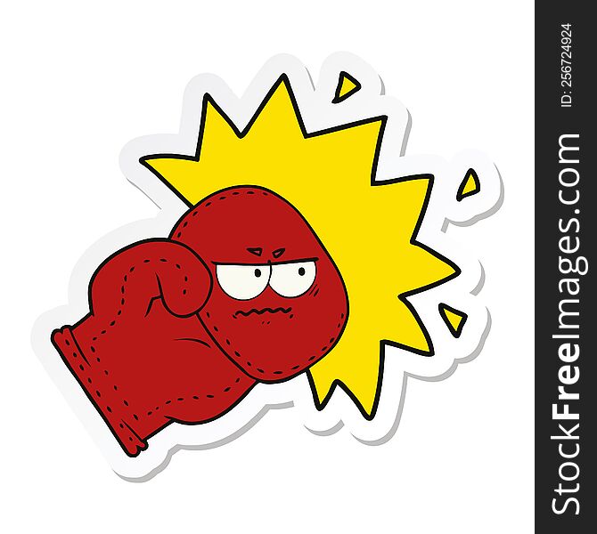 sticker of a cartoon boxing glove