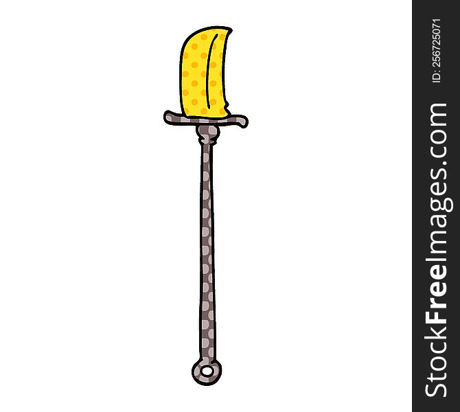 Cartoon Doodle Bronze Halberd