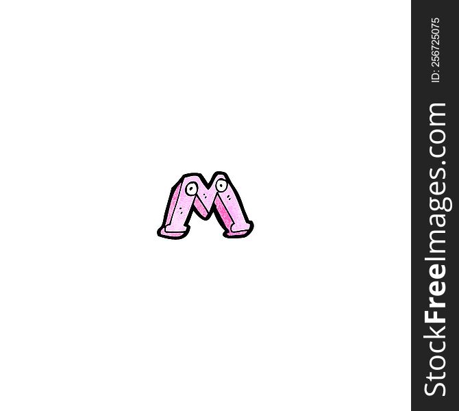 cartoon letter m with eyes