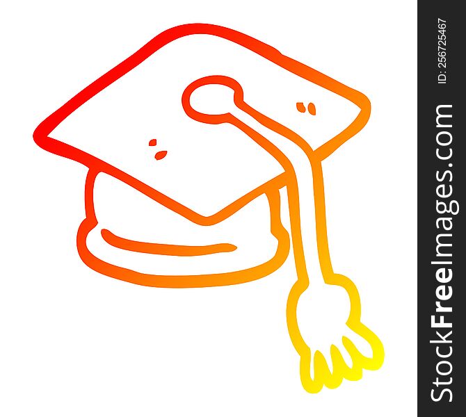 Warm Gradient Line Drawing Cartoon Graduation Hat