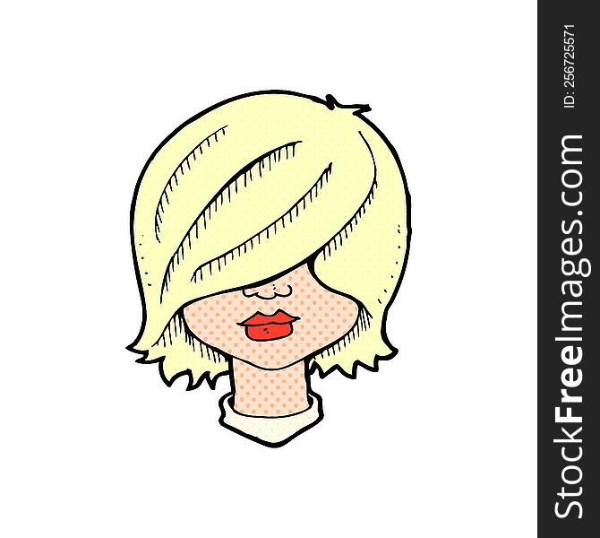 cartoon female face