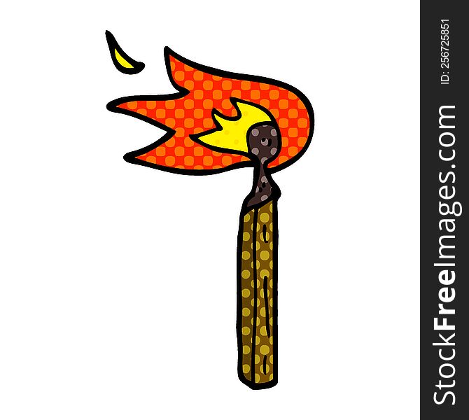 cartoon doodle burning match
