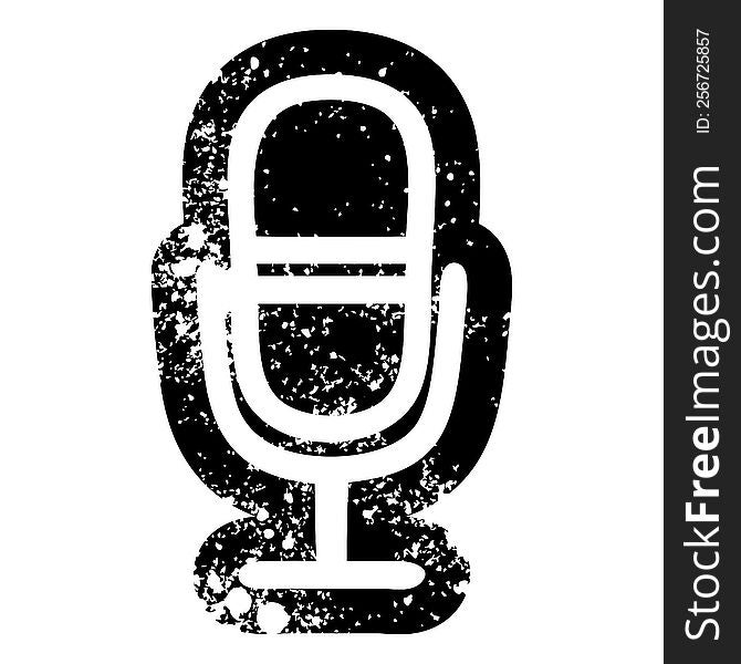 microphone recording distressed icon symbol