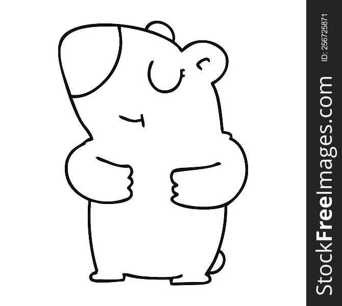 Quirky Line Drawing Cartoon Bear