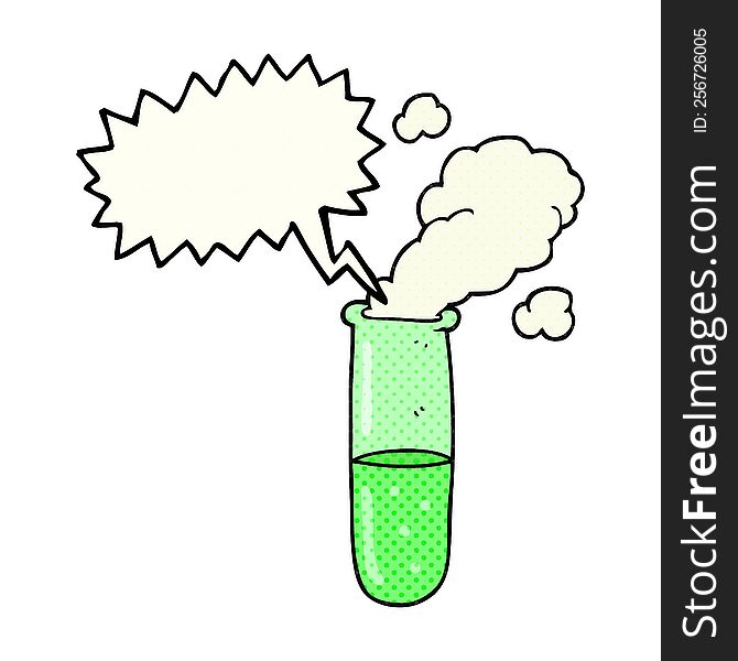 freehand drawn comic book speech bubble cartoon science test tube