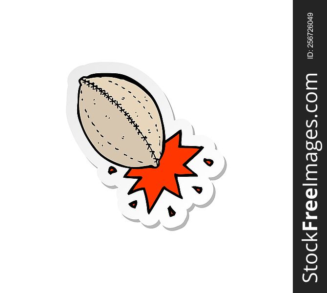 Sticker Of A Cartoon Football