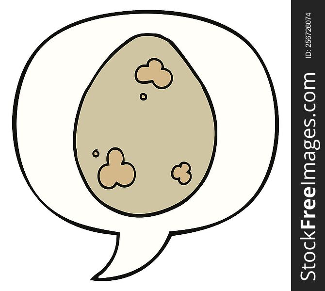 Cartoon Egg And Speech Bubble