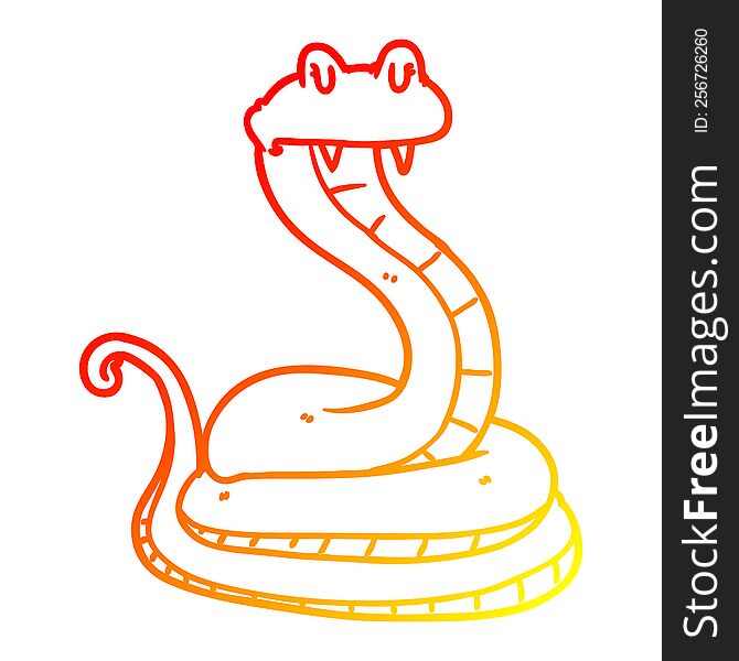 warm gradient line drawing of a cartoon snake