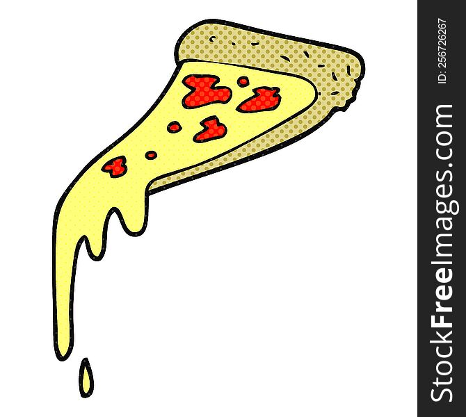 freehand drawn cartoon pizza slice
