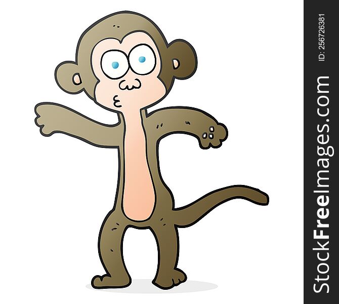 freehand drawn cartoon monkey