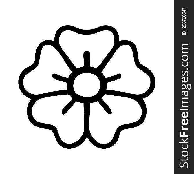 tattoo in black line style of a flower. tattoo in black line style of a flower