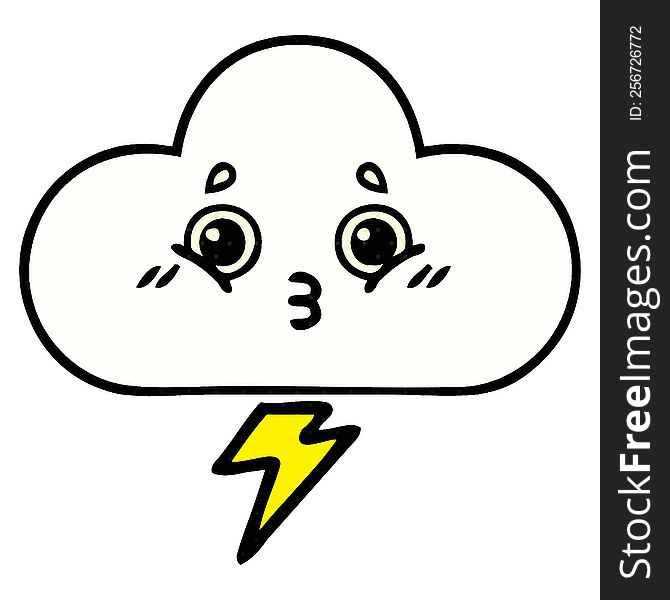 comic book style cartoon of a storm cloud