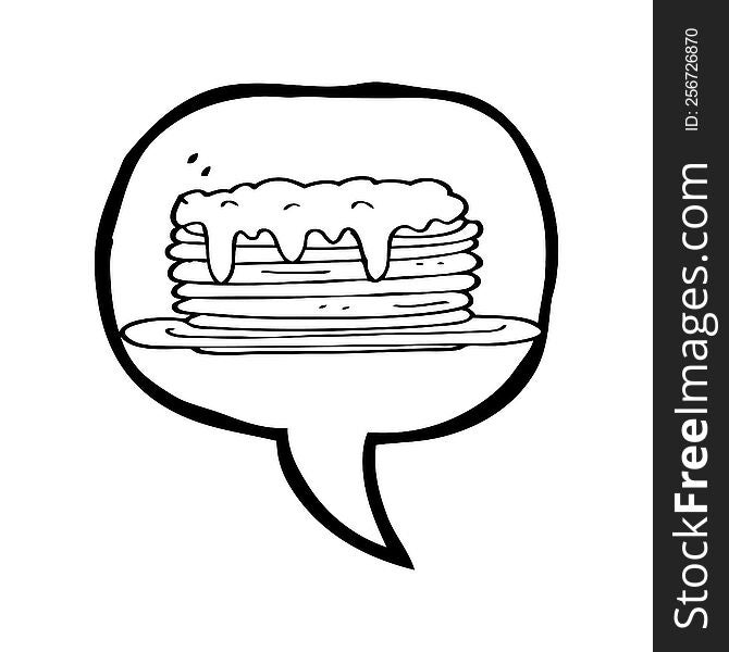 speech bubble cartoon pancake stack