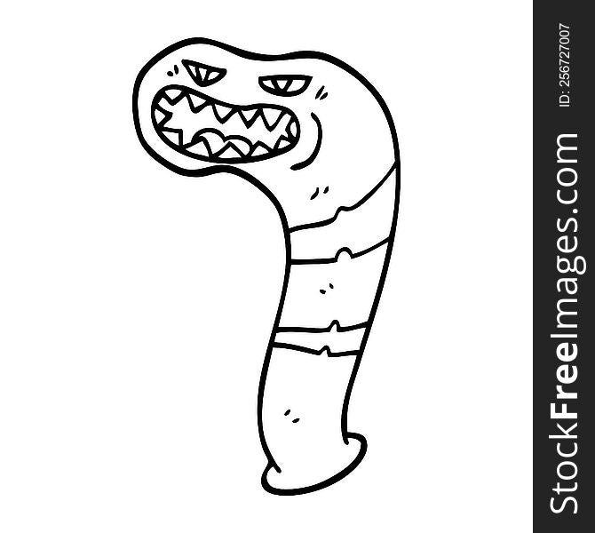 Line Drawing Cartoon Monster Leech