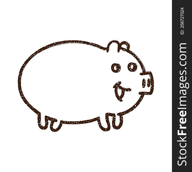 Pig Charcoal Drawing