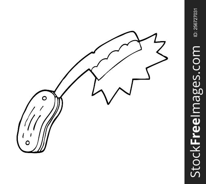 line drawing cartoon cut throat razor