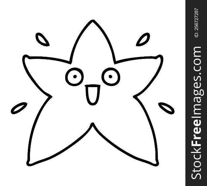 line doodle of a happy star shining so super hard. line doodle of a happy star shining so super hard