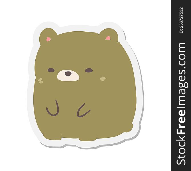 cartoon sad bear sticker