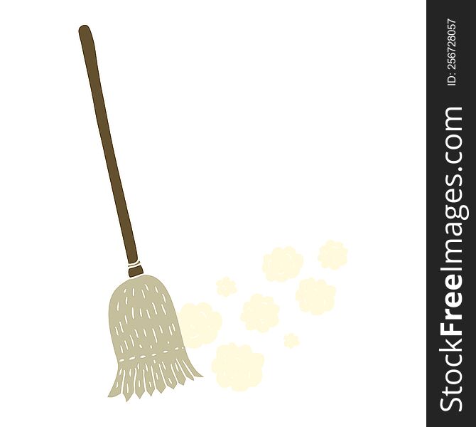 flat color illustration of sweeping brush. flat color illustration of sweeping brush