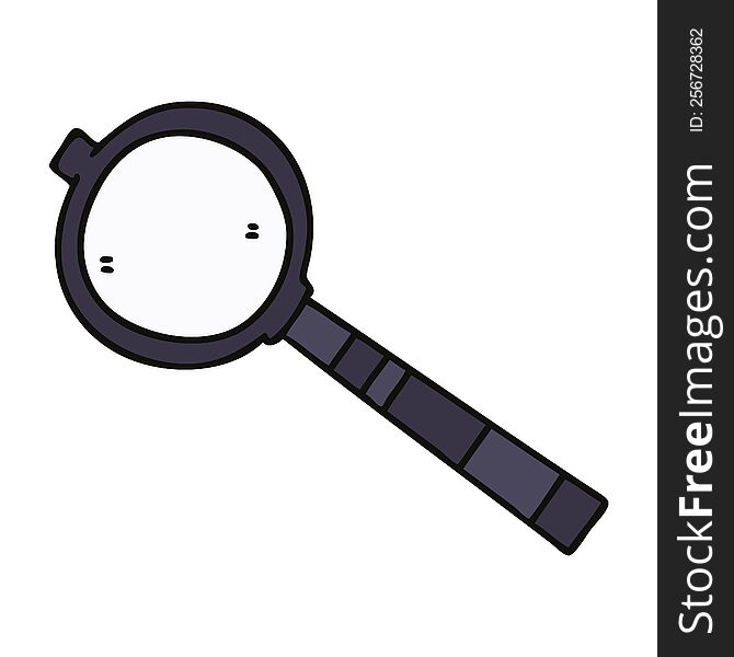 Quirky Hand Drawn Cartoon Magnifying Glass