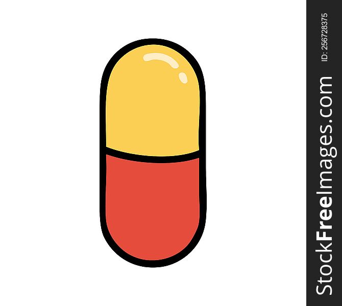 Traditional Tattoo Of A Pill