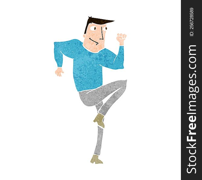 Cartoon Man Jogging On Spot