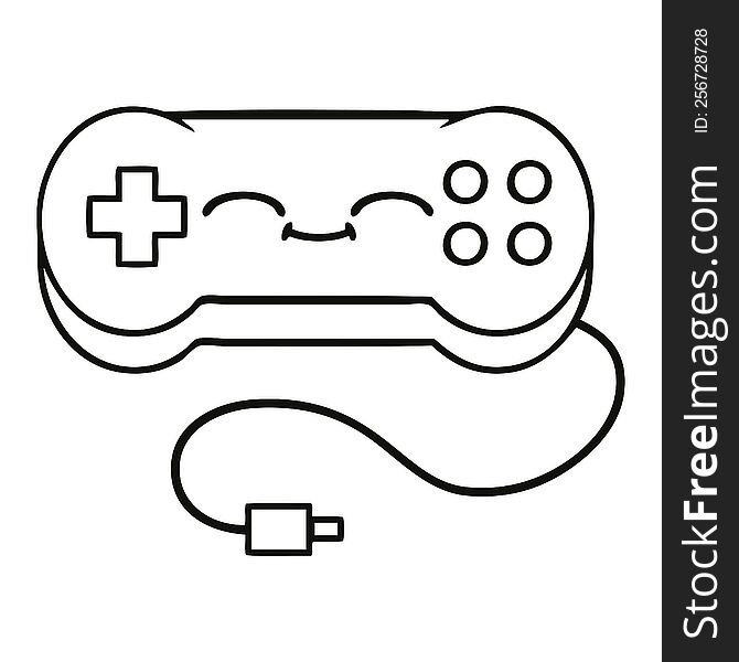 Line Drawing Cartoon Game Controller