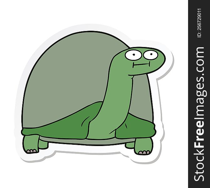 Sticker Of A Cartoon Tortoise