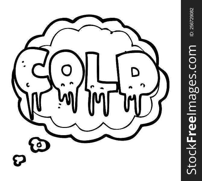Thought Bubble Cartoon Word Cold