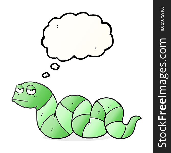 Thought Bubble Cartoon Bored Snake