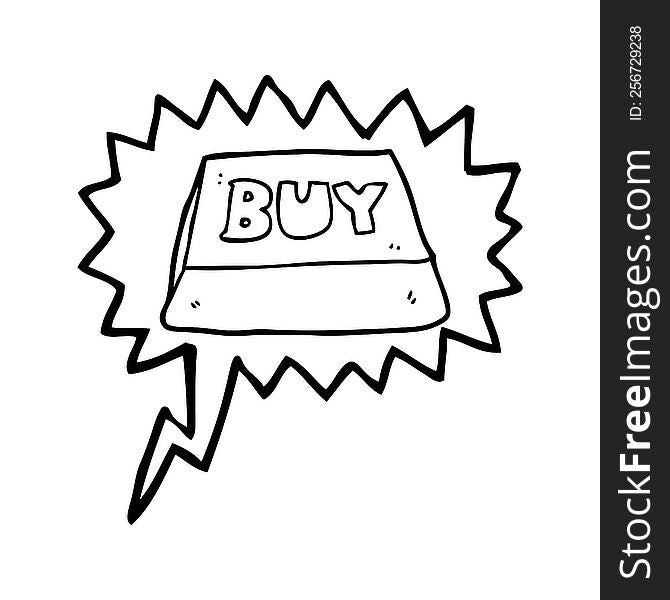 Speech Bubble Cartoon Computer Key Buy Symbol