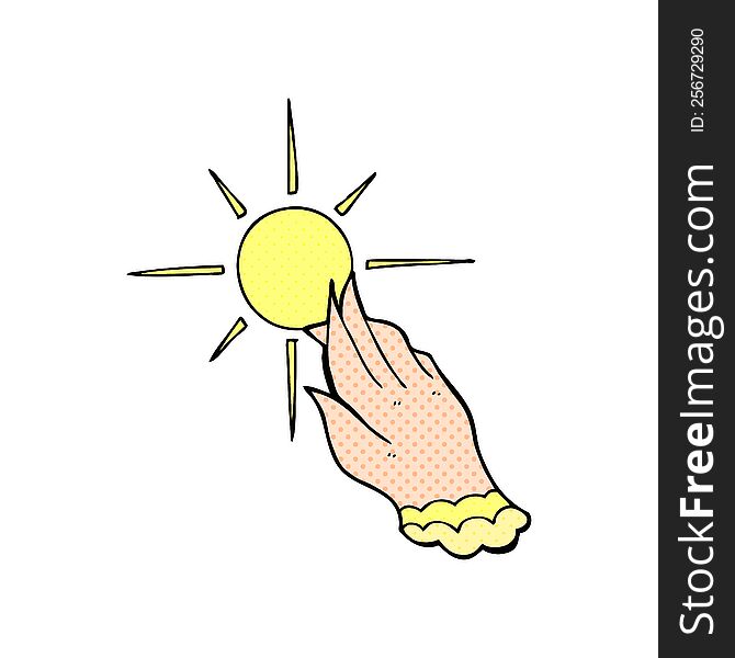 Cartoon Hand Reaching For Sun