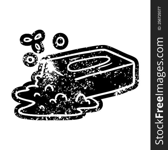 Grunge Icon Drawing Of A Bubbled Soap