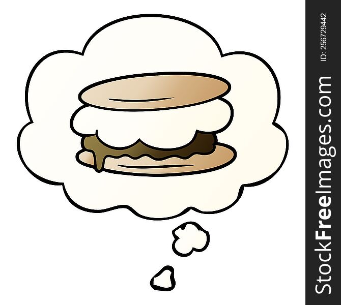 Smore Cartoon And Thought Bubble In Smooth Gradient Style