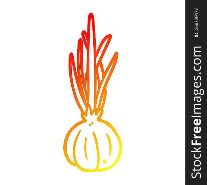 Warm Gradient Line Drawing Garlic Bulb