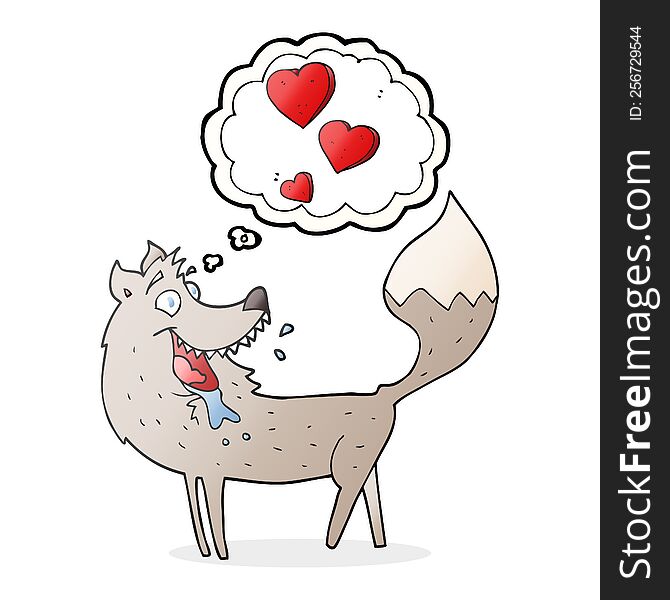 Thought Bubble Cartoon Wolf In Love