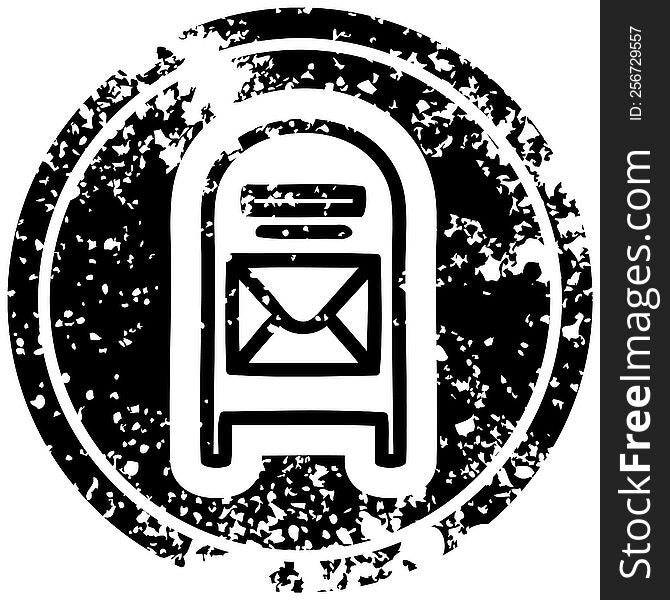 mail box distressed icon symbol