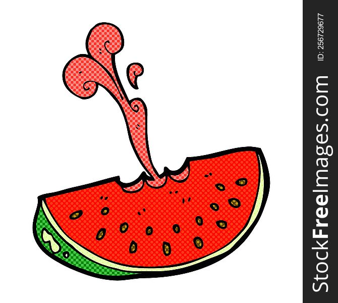 cartoon juicy squirting watermelon. cartoon juicy squirting watermelon