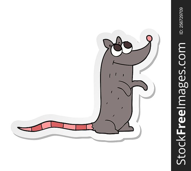 Sticker Of A Cartoon Rat