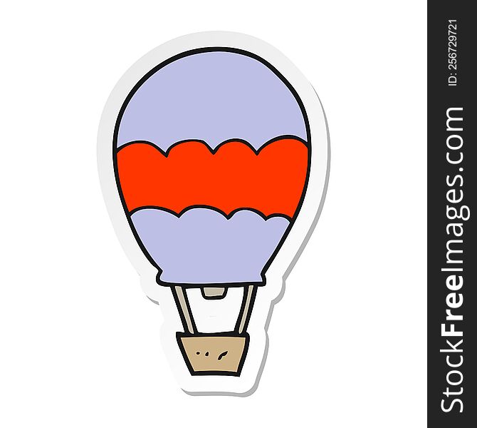 sticker of a cartoon hot air balloon