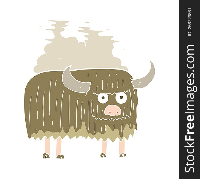 flat color illustration of smelly cow. flat color illustration of smelly cow