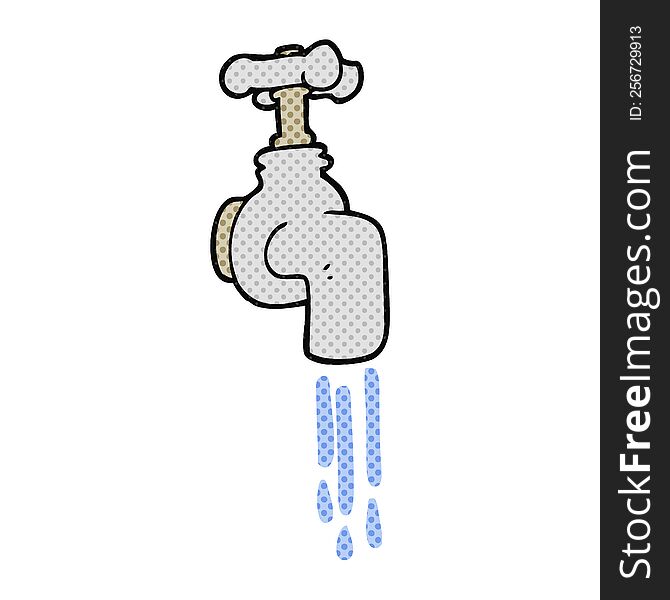cartoon running faucet