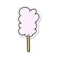 Distressed Sticker Of A Cartoon Candy Floss Stock Photo