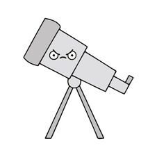 Cute Cartoon Telescope Royalty Free Stock Photos