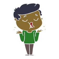 Free Flat Color Style Cartoon Man Talking And Shrugging Shoulders Stock Photo - 256738720