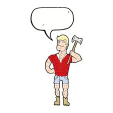 Free Cartoon Lumberjack With Speech Bubble Royalty Free Stock Photos - 256739268