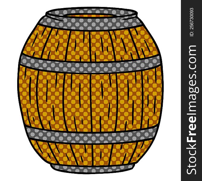 Cartoon Doodle Of A Wooden Barrel