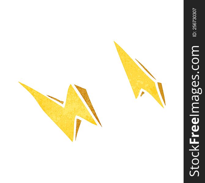 Retro Cartoon Lightning Bolt Doodles