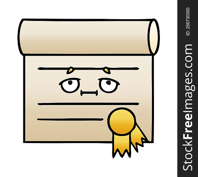 gradient shaded cartoon of a certificate