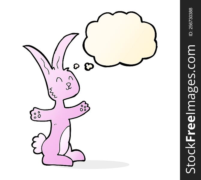 cartoon rabbit with thought bubble